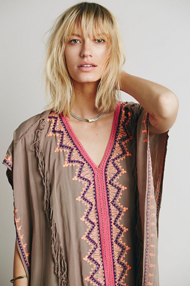 Embroidered Maxi Poncho #4