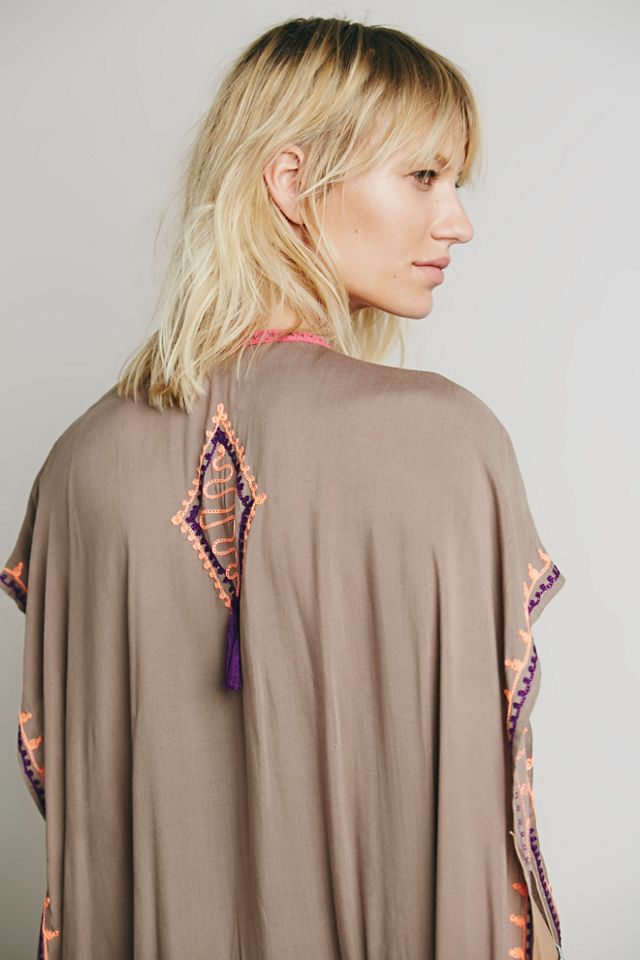 Embroidered Maxi Poncho #5