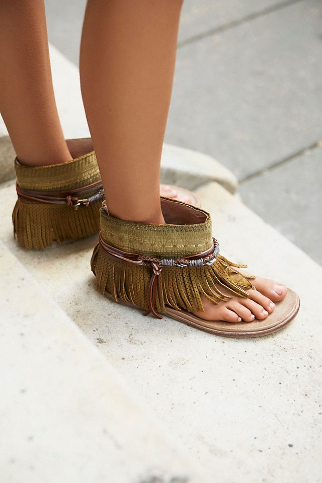 Free people fringe sandals on sale