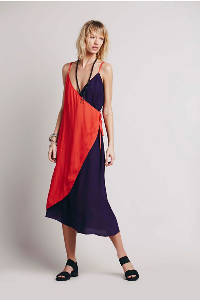 Color Block Wrap Dress