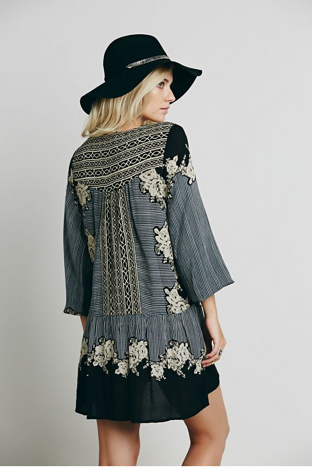 Border Print Dropwaist Tunic #1