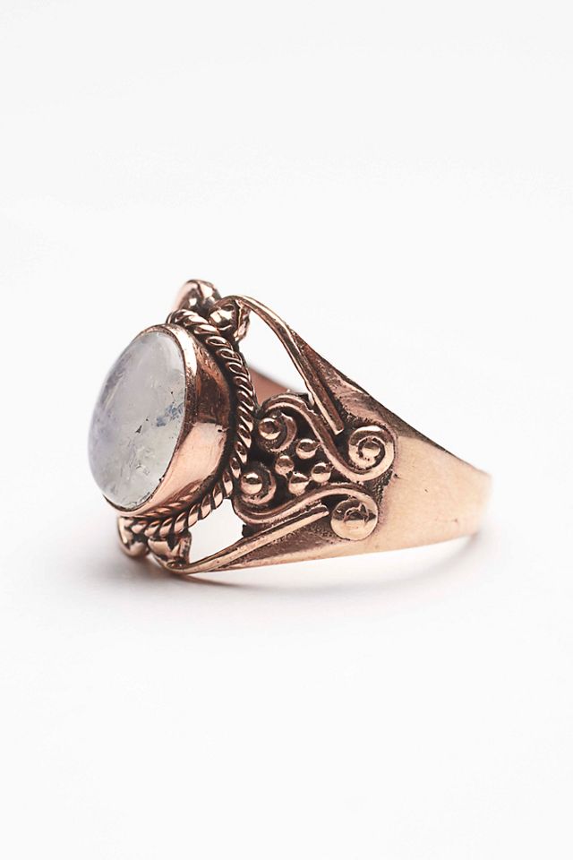 Moonstone Engraved Ring #2
