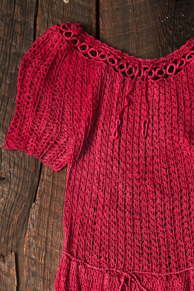white christmas dresses Free People Crochet Scalloped Open Side Dress with Ruffled Sleeve Details  (S)