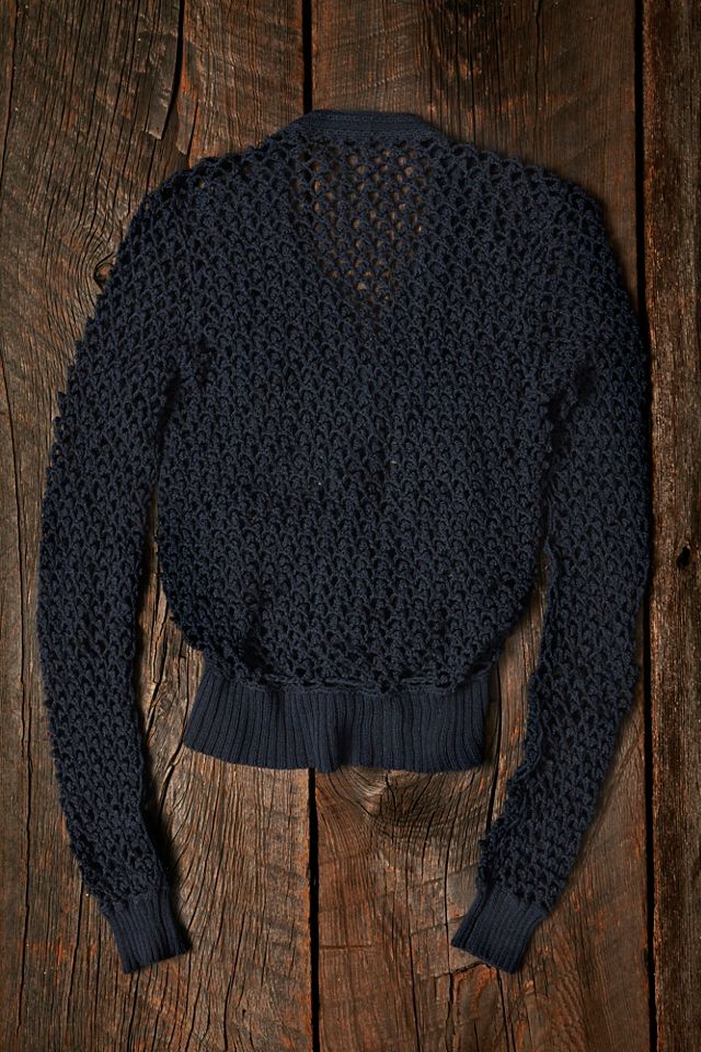 Vintage Overdyed Crochet Sweater #1