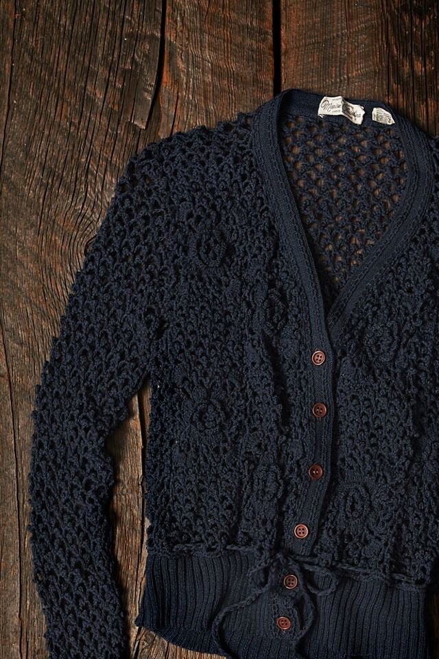 Vintage Overdyed Crochet Sweater #2