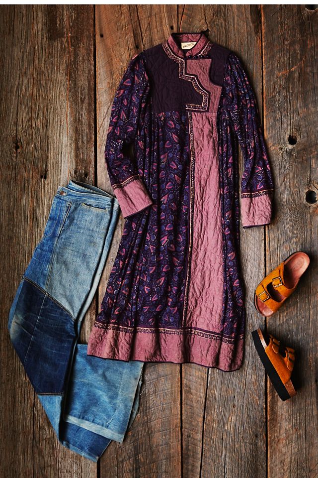 Vintage Quilted Paisley Dress #11