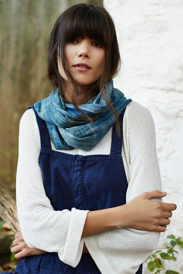 Indigo Denim Fringe Scarf