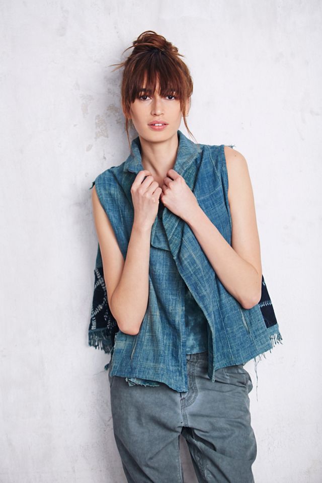 Batik Indigo Denim Cape #1