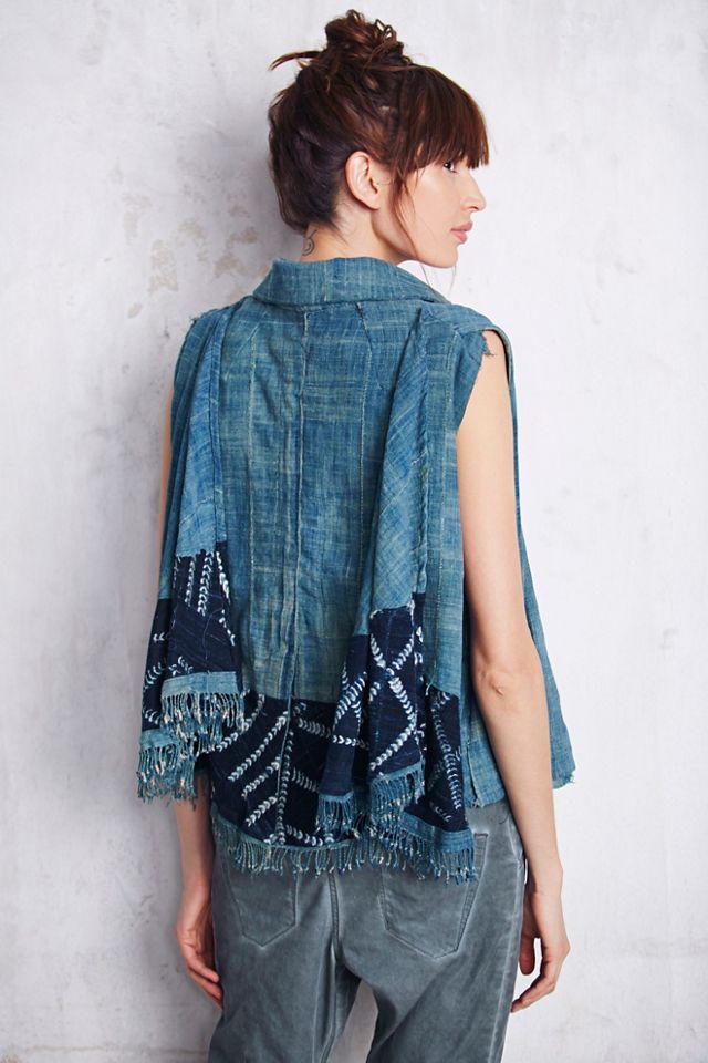 Batik Indigo Denim Cape #2