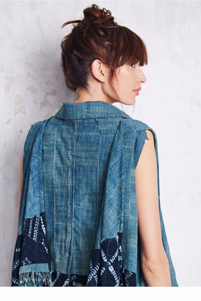 Batik Indigo Denim Cape #4