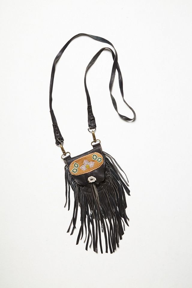 One-Of-A-Kind Leather Fringe Bag #1