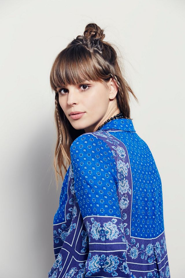 Border Print Collar Tunic #3