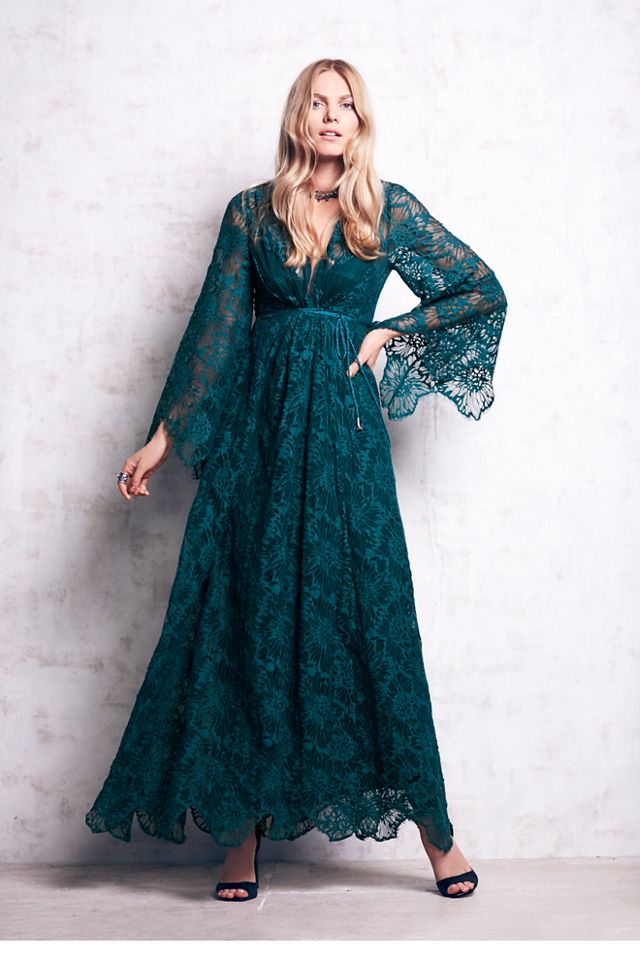 Free deals People Boho Kimono Romantic Maxi Dress