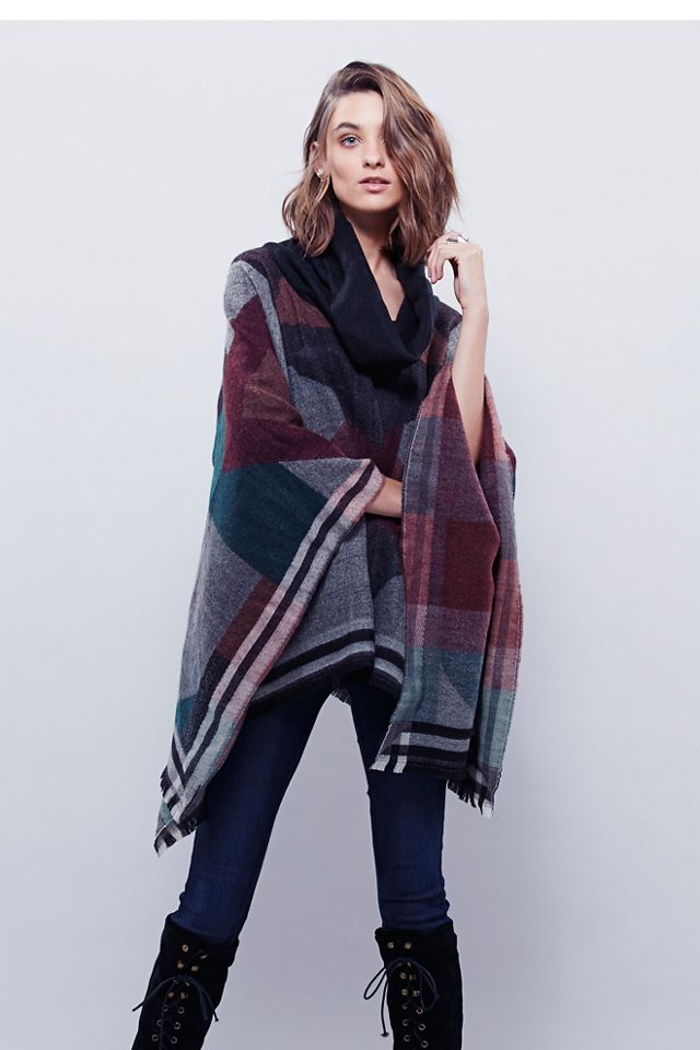 Scotty Border Stripe Poncho #2