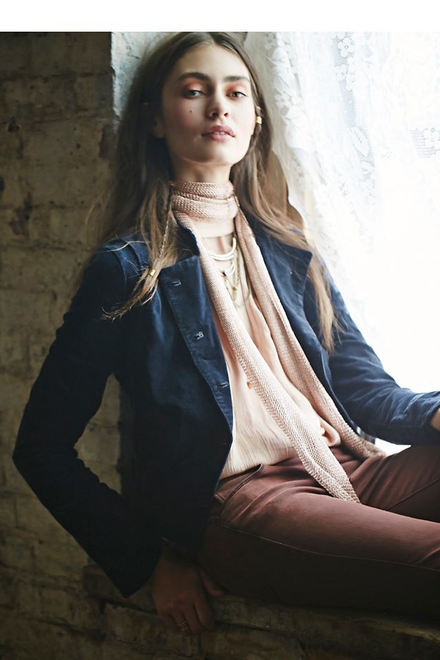 Free people velvet trimmed on sale blazer