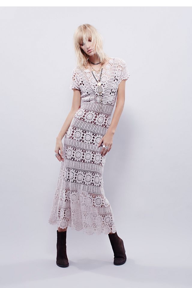 Free people clearance white crochet dress