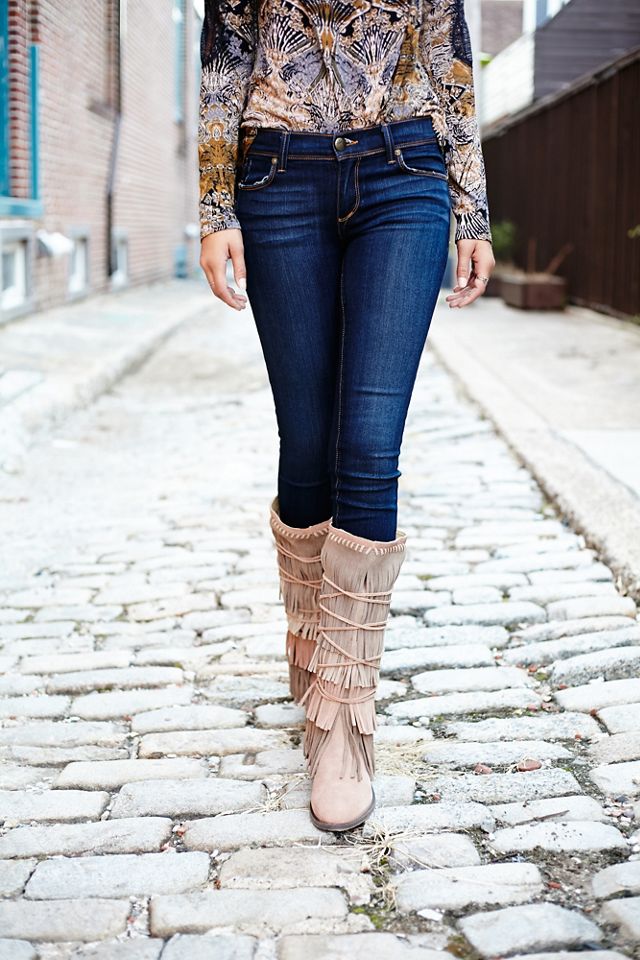 Free people fringe boots sale