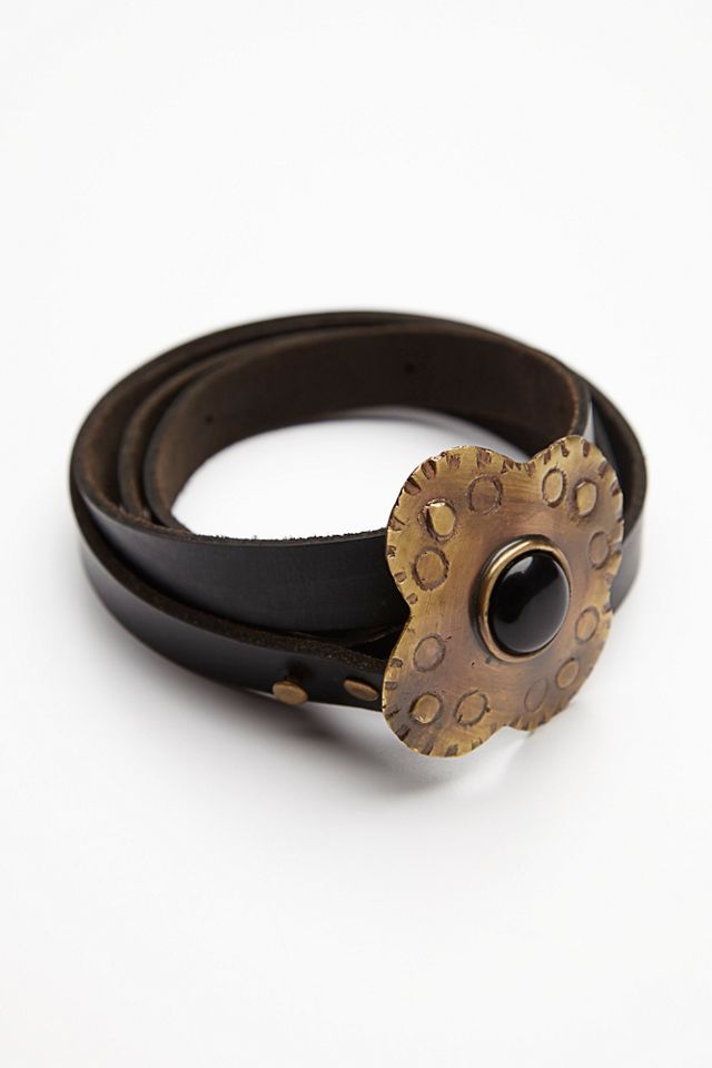 Concho Buckle Skinny Belt #1