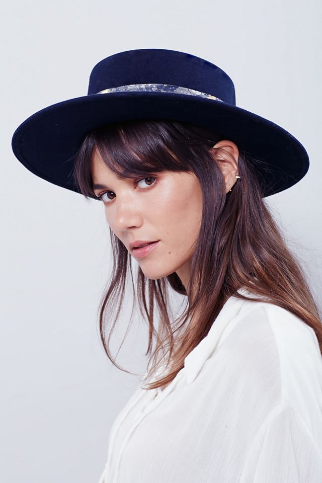 Hutton Foil Flat Top Hat | Free People