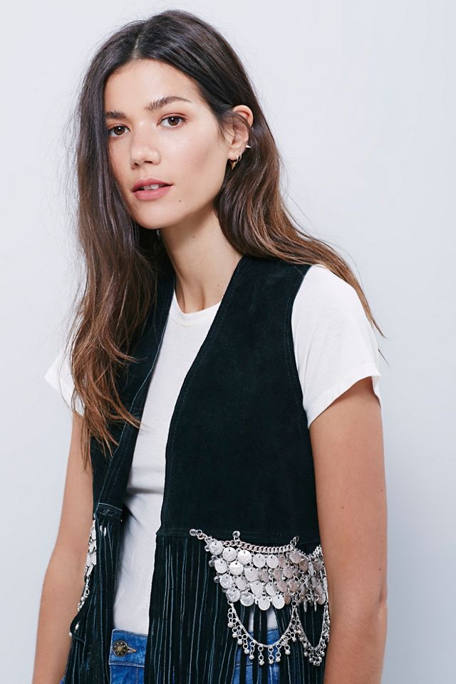 Cascading Coins Suede Vest #2