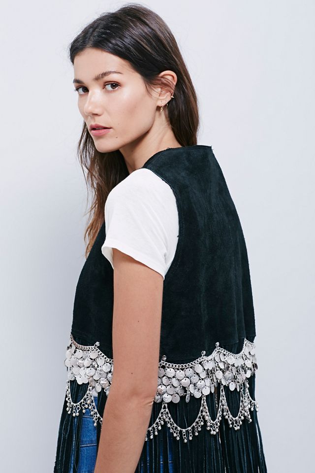 Cascading Coins Suede Vest #3