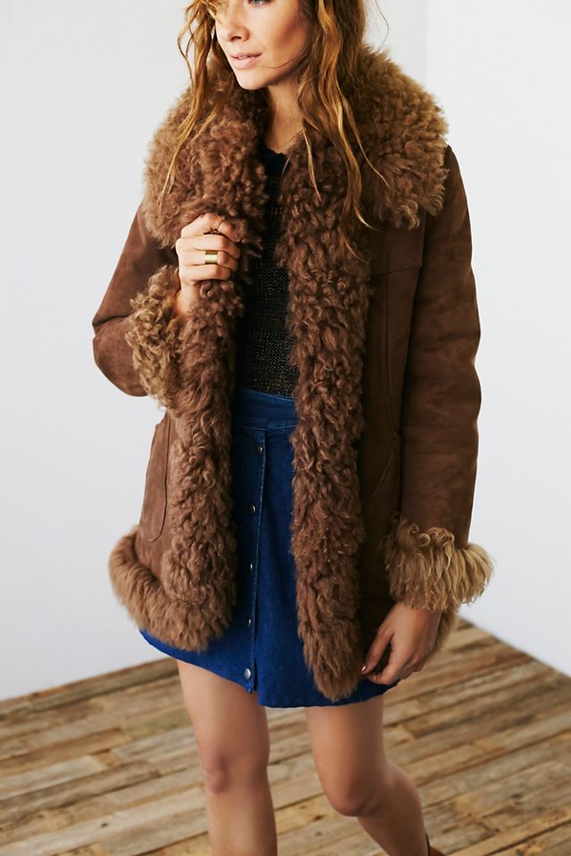 Free people shearling coat sale