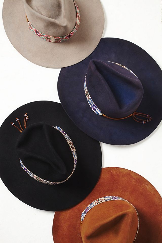 Free People Black Fedora with Gold Beaded Band $_57.JPG?set_id=880000500F main image 3