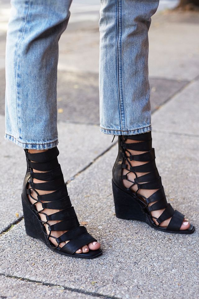 Fooled You Lace-Up Wedge | Free People
