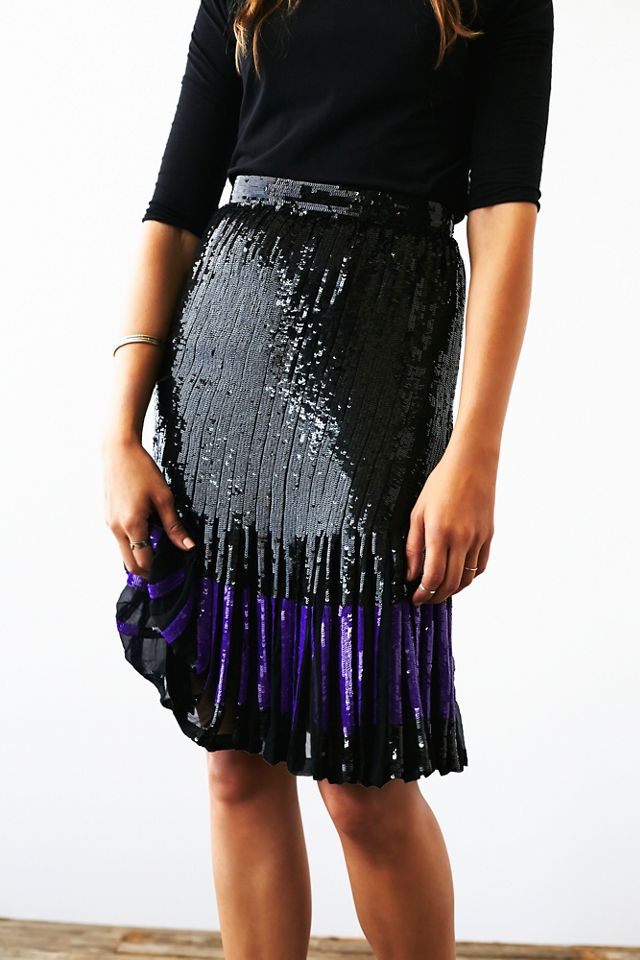 Vintage Black Sequin Skirt #1