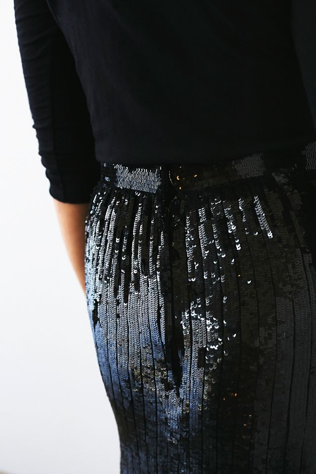 Vintage Black Sequin Skirt #4