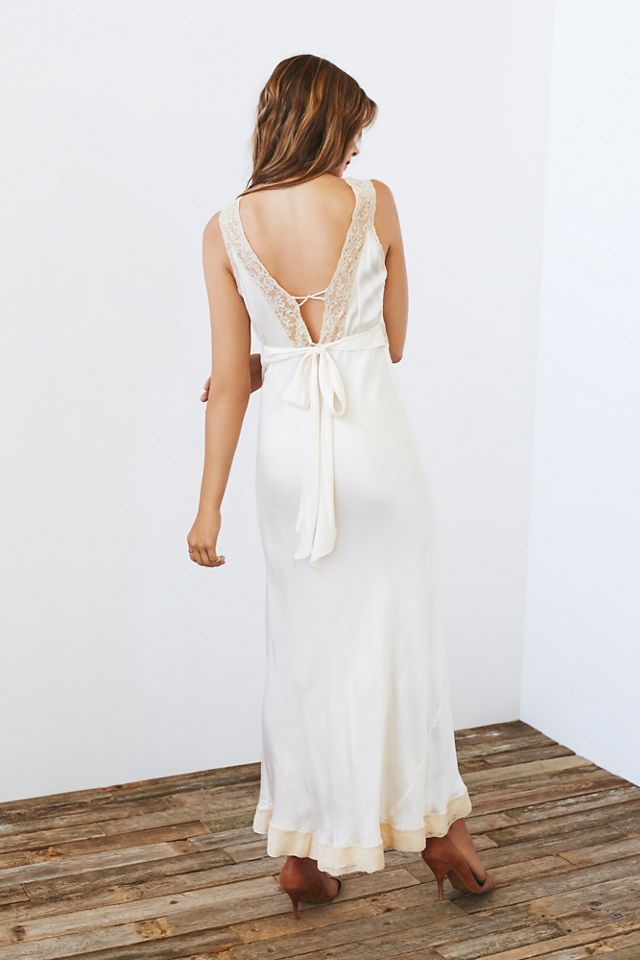 Vintage Lace Maxi Slip Dress #1