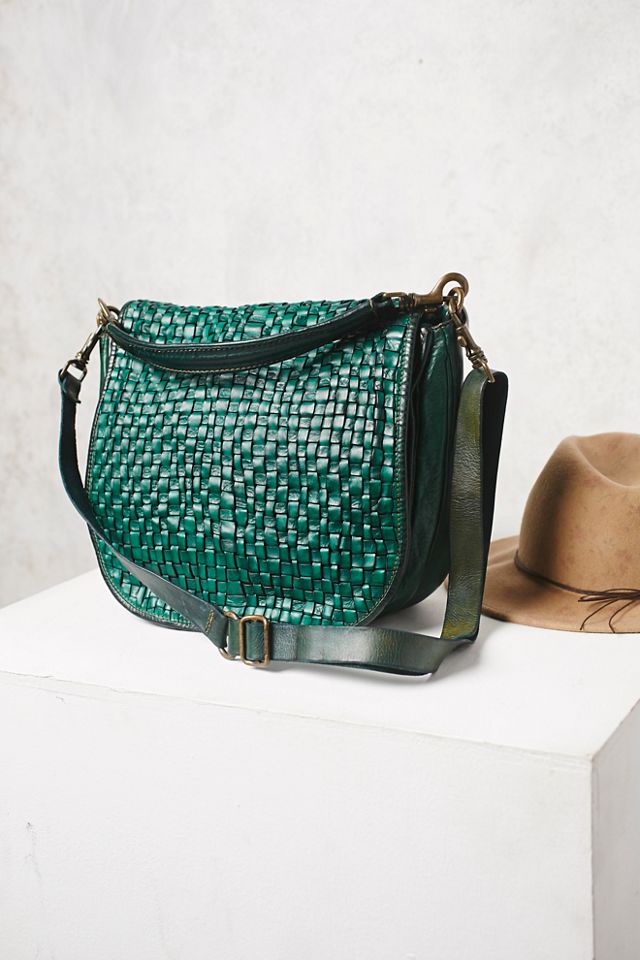 Palermo crossbody bag in hammered calfskin with branded plate main image 0