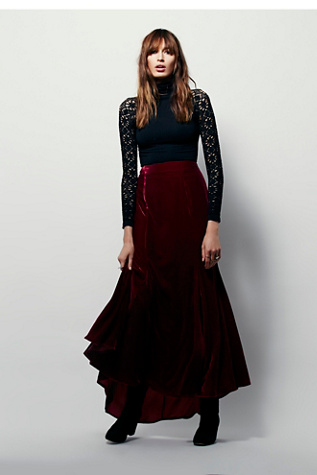 FP X Curtain Call Velvet Maxi Skirt | Free People