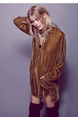lux velvet shirt dress Free People Lux Velvet Shirt Dress Size Medium in Mint