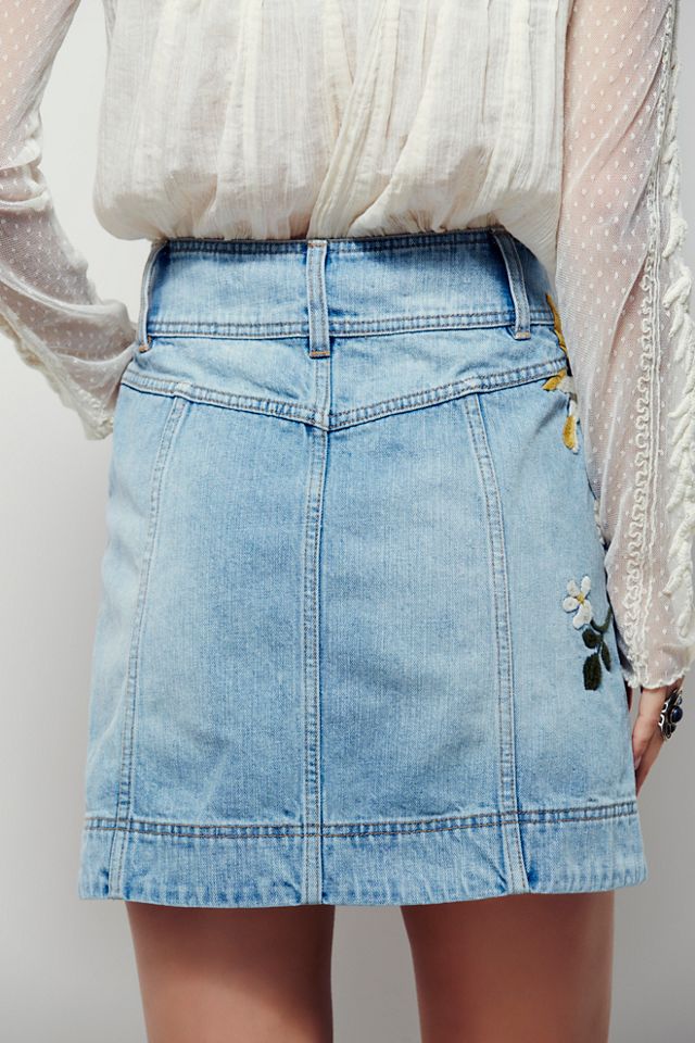 Jackson Embroidered Denim Skirt #3