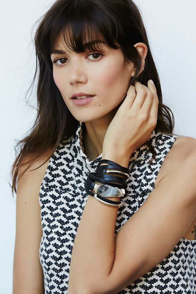 Baton Leather Wrap Cuff #3