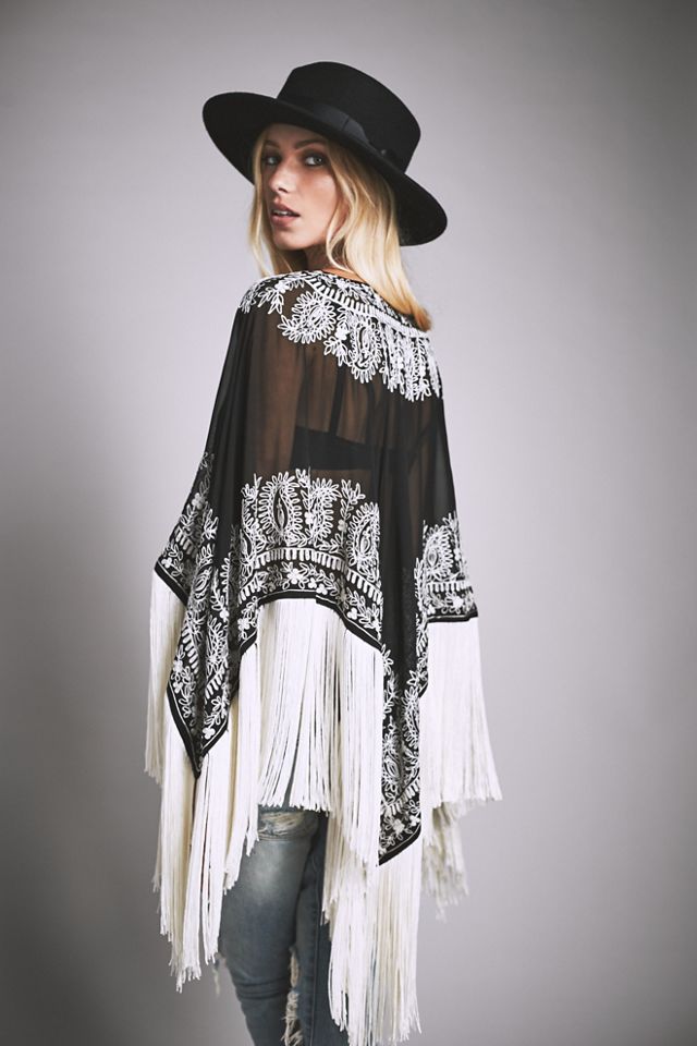 Odyssey Embroidered Fringe Cape #1