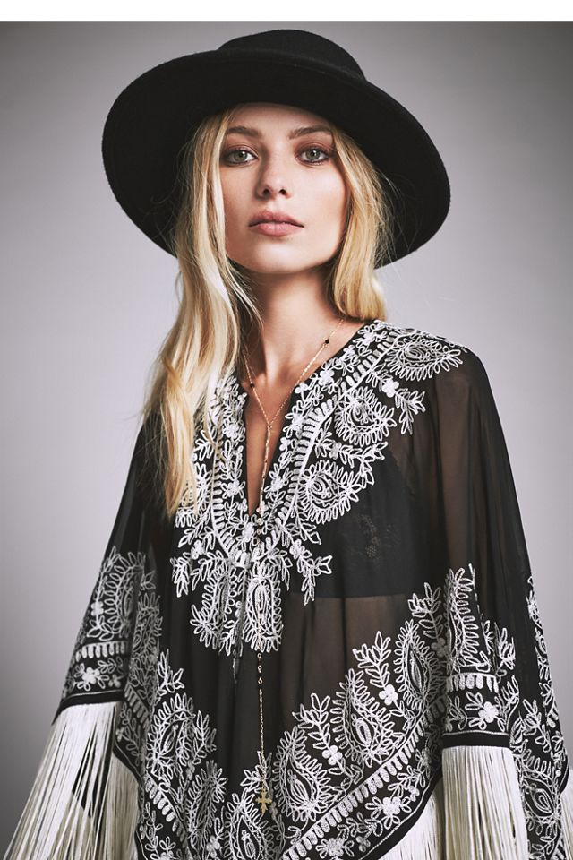 Odyssey Embroidered Fringe Cape #2