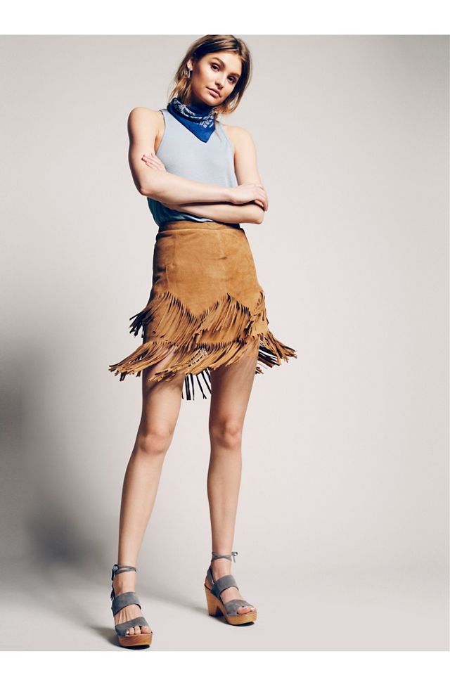 Same Old Love Fringe Skirt