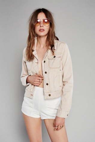 free people pink jean jacket