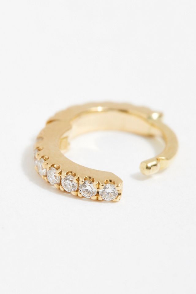 18K Diamond Helix Hoop Earring #1