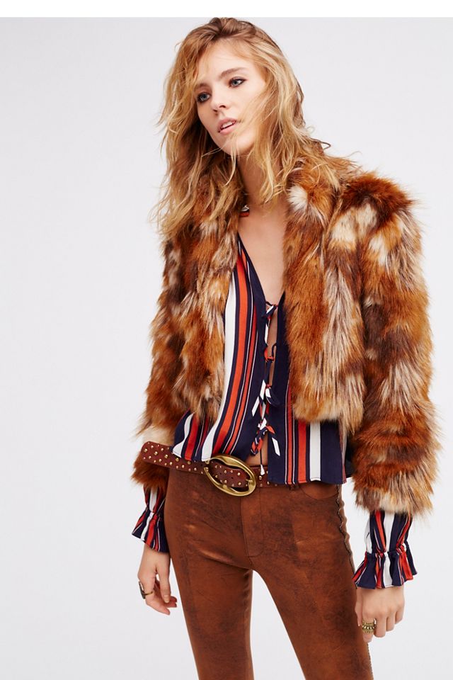 Free people hotsell faux fur vest