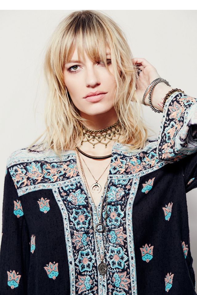 Free People Bandana Bandit popular Embroidered Boho Blouse + Shorts Set