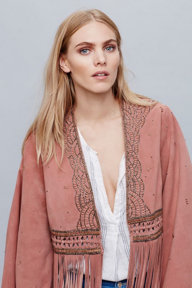 Dramatic Sleeve Suede Kimono #2