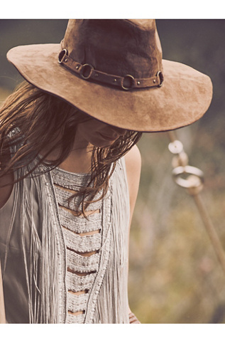 Fame Braided Faux Suede Hat main image 0