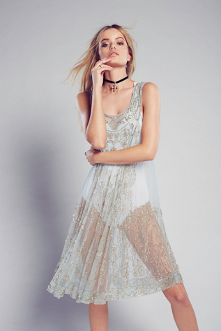 free people embellished slip dress