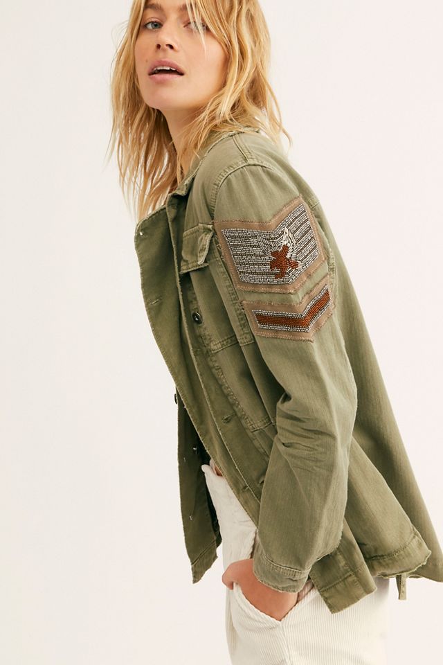 Free people military jean on sale jacket