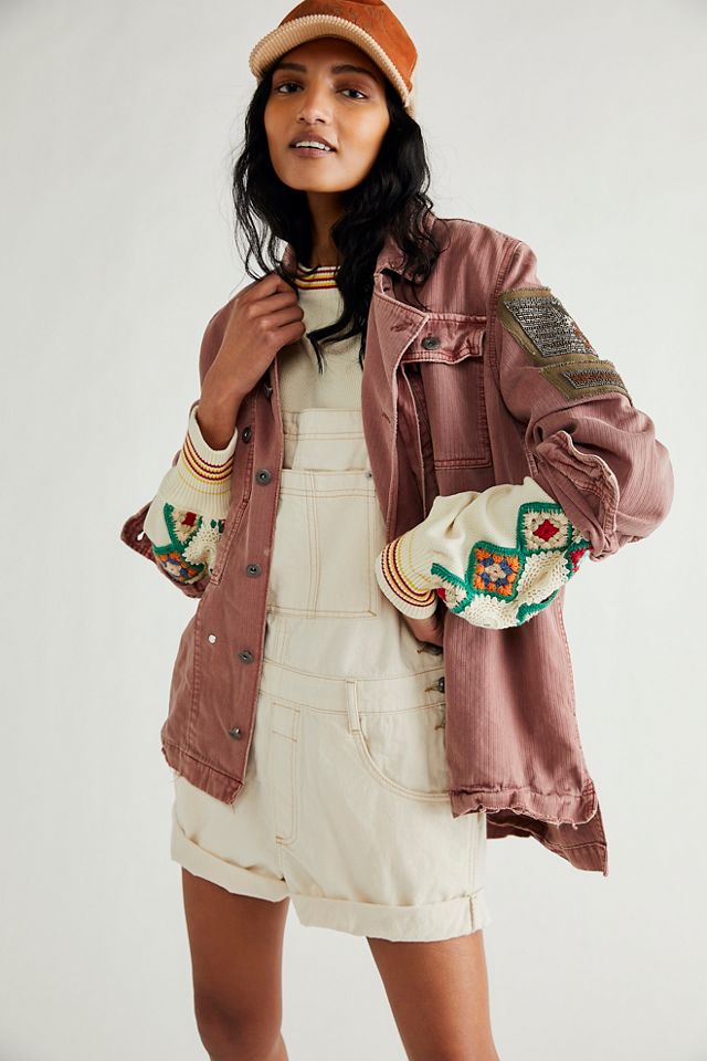 Free people store military denim jacket