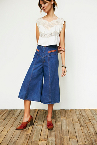 Vintage 1970s Denim Gauchos | Free People