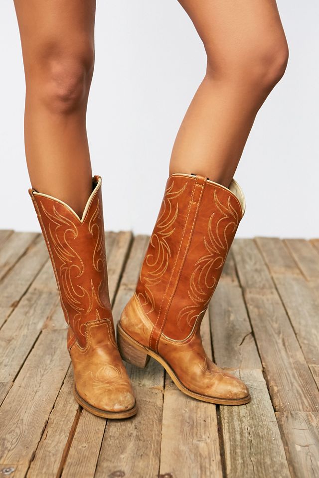 Free People Vintage Cowboy Boots in Brown